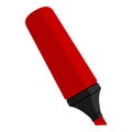 Red Highlighter Pen Flat Icon on White Royalty Free Stock Photo