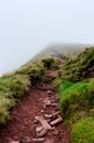 Hiking path hill top Brecon Beacons, Wales, Britain Royalty Free Stock Photo