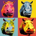 Colorful Hippos: A Pop Art Revival In Four Portraits