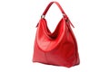 Red Hobo Bag On White Background