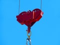 Red hoist chain as vintage background Royalty Free Stock Photo