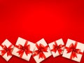 Red Holiday Background With Gift Boxes