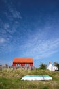 Red holiday cottage on Bornholm, Denmark Royalty Free Stock Photo
