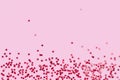 Red holographic star glitter confetti background on pink Royalty Free Stock Photo