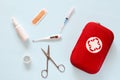 Red home first aid kit Royalty Free Stock Photo