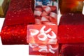 Red homemade soap bars in the market Royalty Free Stock Photo