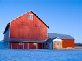 Red Hoosier barn in Winter