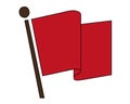 Red horizontal waving flag isolated on a white background Royalty Free Stock Photo