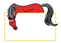 Red horse card Royalty Free Stock Photo
