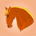 The red horse stallion head vector