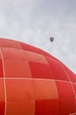 Red hot air balloon in closeup