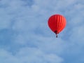 Travel by air balloon. Red hot air balloon