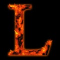 Red hot burning fire font in red and orange flames Royalty Free Stock Photo