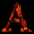 Red hot burning fire font in red and orange flames Royalty Free Stock Photo