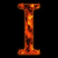 Red hot burning fire font in red and orange flames