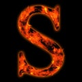 Red hot burning fire font in red and orange flames Royalty Free Stock Photo