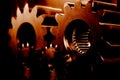 Red hot burning gears Royalty Free Stock Photo