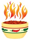 Red hot chili in bowl with fla Royalty Free Stock Photo