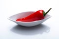 Red hot chili pepper in bowl