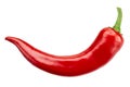 Red hot chili pepper isolated on a white Royalty Free Stock Photo