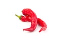 Red hot chili pepper isolated on white background. Close-up