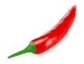 red hot chili pepper isolated on white background. macro. clipping path Royalty Free Stock Photo