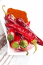 Red hot chili pepper and paprika spice. Royalty Free Stock Photo