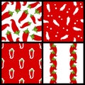 Red Hot Chili Pepper Seamless Patterns