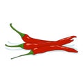 Red Hot Chili Pepper on White Royalty Free Stock Photo