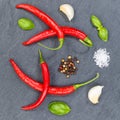 Red hot chili peppers chilli cooking ingredients square slate ba