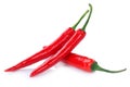 Red hot chili peppers chilli pepper on white