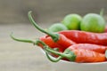 Red hot chili peppers, detail Royalty Free Stock Photo