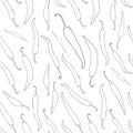 Red hot chili peppers hand drawn monochrome sketch seamless pattern