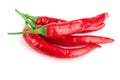 Red hot chili peppers isolated on white background Royalty Free Stock Photo