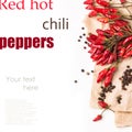 Red hot chili peppers over white Royalty Free Stock Photo