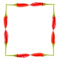 Red hot chili peppers picture frame Royalty Free Stock Photo