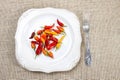 Red Hot Chili Peppers On White Plate.