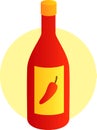 Red hot chili sauce bottle