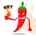 Hot chilli pepper cartoon mascot