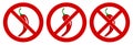 Red hot chilli pepper icon in red crossed circle, doublecrossed sign as well. No spicy food symbol Royalty Free Stock Photo