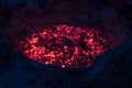 Red-hot coals in the camp fire Royalty Free Stock Photo