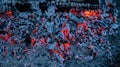 red hot coals from the fire, backgrounds, Royalty Free Stock Photo