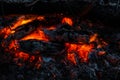 Red hot coals in the fire Royalty Free Stock Photo