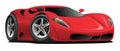 Red Hot European Style Sports-Car Cartoon Vector Illustration Royalty Free Stock Photo