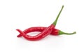 Red hot, Fresh chili peppers isolated on a white background Royalty Free Stock Photo