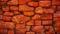 Red hot glowing cracked brick wall texture background Royalty Free Stock Photo