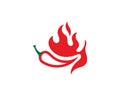 Red hot natural chili icon