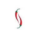 Red hot natural chili icon vector Illustration