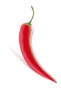Red hot natural chili pepper pod realistic image with shadow Royalty Free Stock Photo
