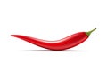 Red hot natural chili pepper pod realistic image with shadow vector illustration.